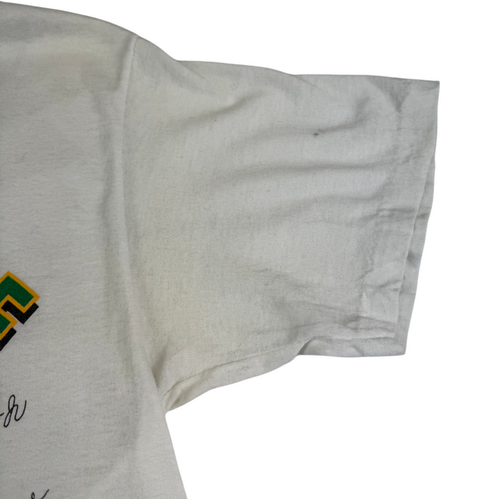 Vintage Salem Sportswear Boston Celtics 80's NBA Green Stuff Graphic T-shirt White