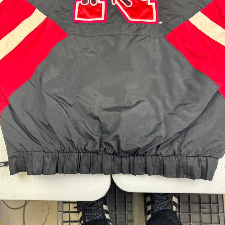 Vintage Starter 90s Nebraska Huskers NCAA Patriots Custom Pullover Pro Sport Jacket Black Red
