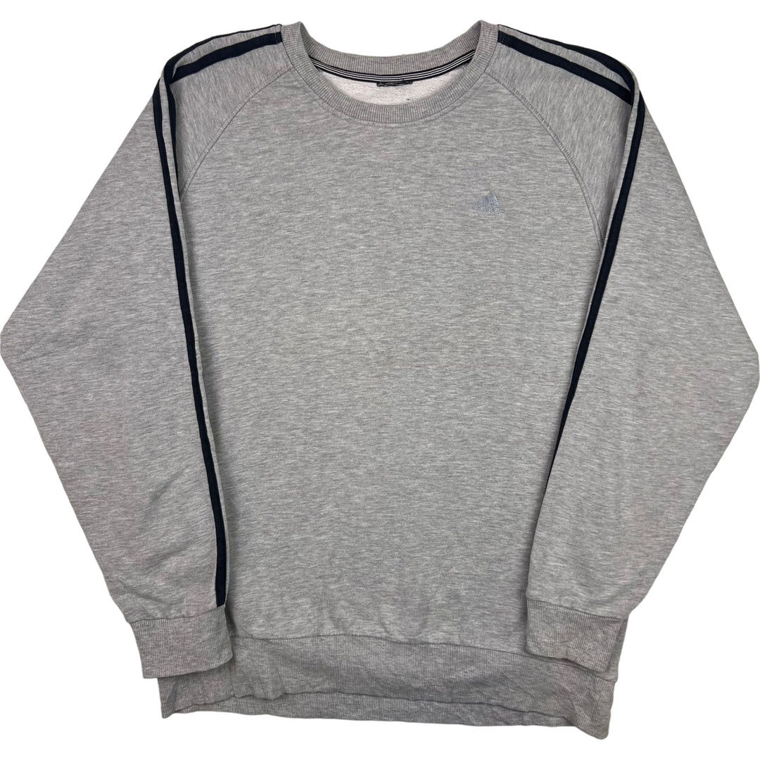 Adidas Crewneck Sweatshirt Grey with Navy Stripes