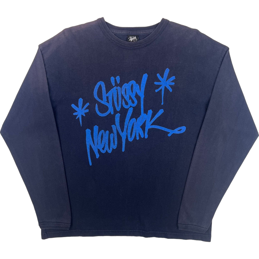 Vintage Stussy New York Long Sleeve T-Shirt Navy