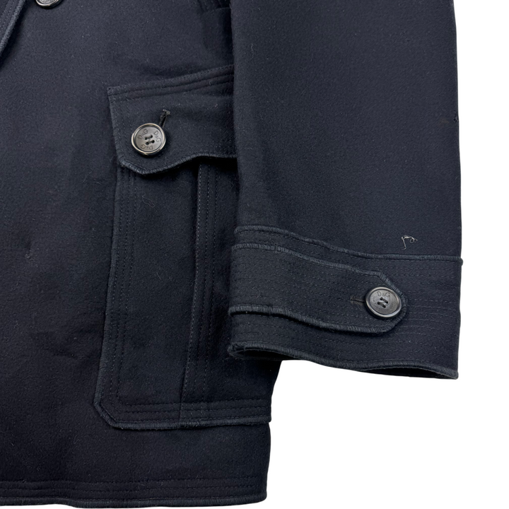 Dolce & Gabbana Double-Breasted Wool Peacoat Navy Rare