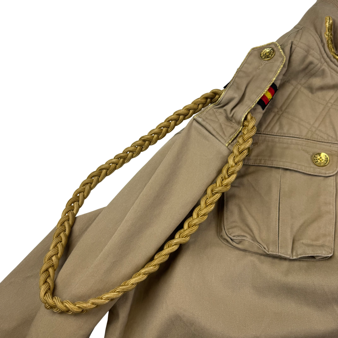 Vintage Coogi Military Style Embroidered Jacket Beige