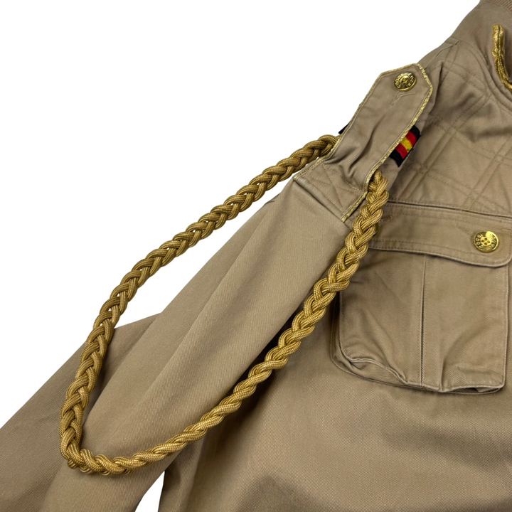 Vintage Coogi Military Style Embroidered Jacket Beige