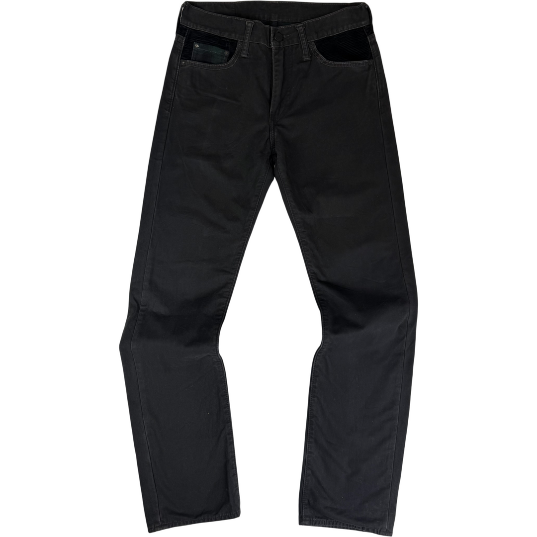 Levi's 513 Straight Leg Denim Jeans Black Corduoroy