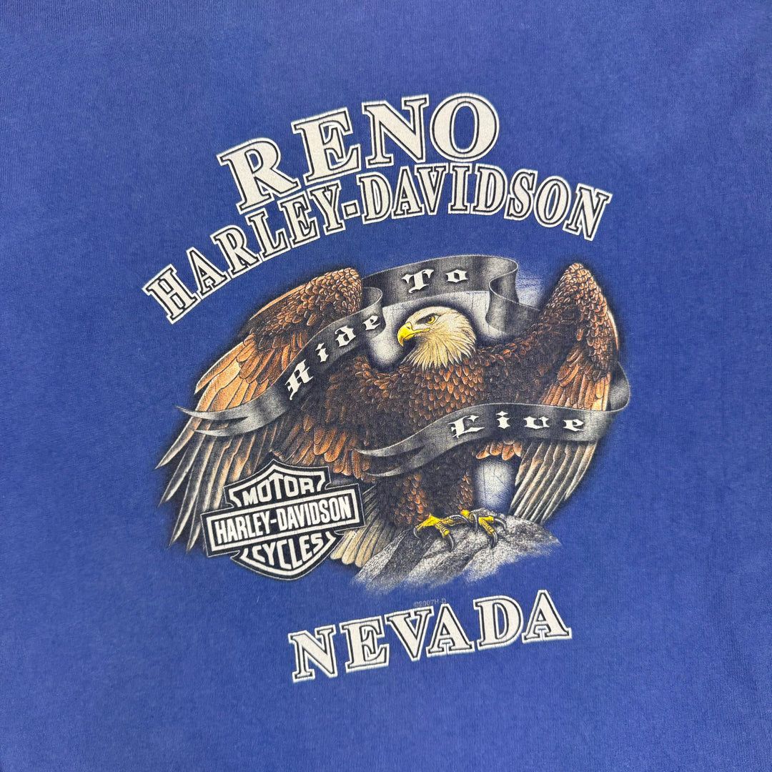 Harley-Davidson Reno Nevada 2007 Long Sleeve Graphic T-shirt Blue Grey
