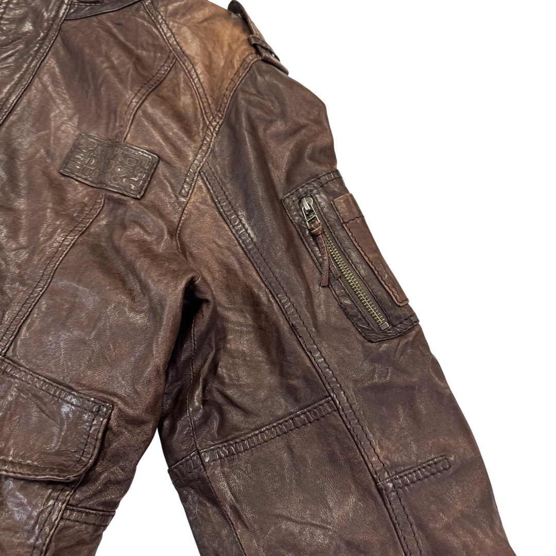 Camp David Leather Jacket Brown