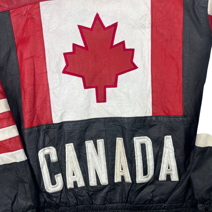 Vintage Cosa Nova Canada Leather Jacket Red White