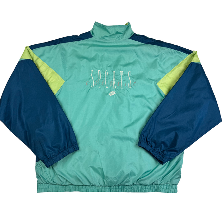 Nike 90's Classic Sports Full-Zip Embroidered Track Jacket Blue Teal