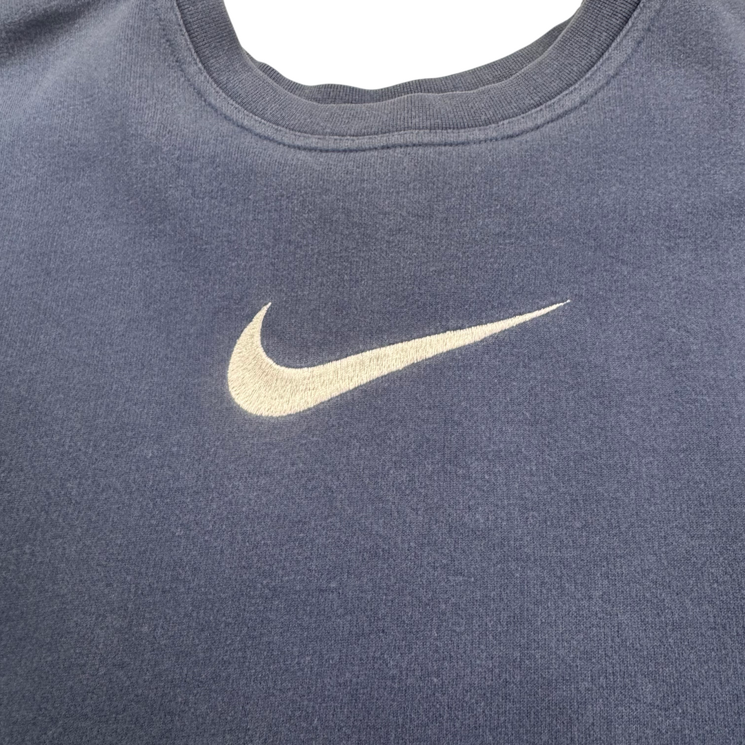 Nike 90's Embroidered Swoosh Sweatshirt Navy