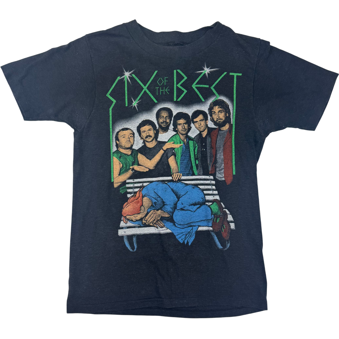 Vintage Genesis Six of the Best 80s Concert Band T-shirt Black
