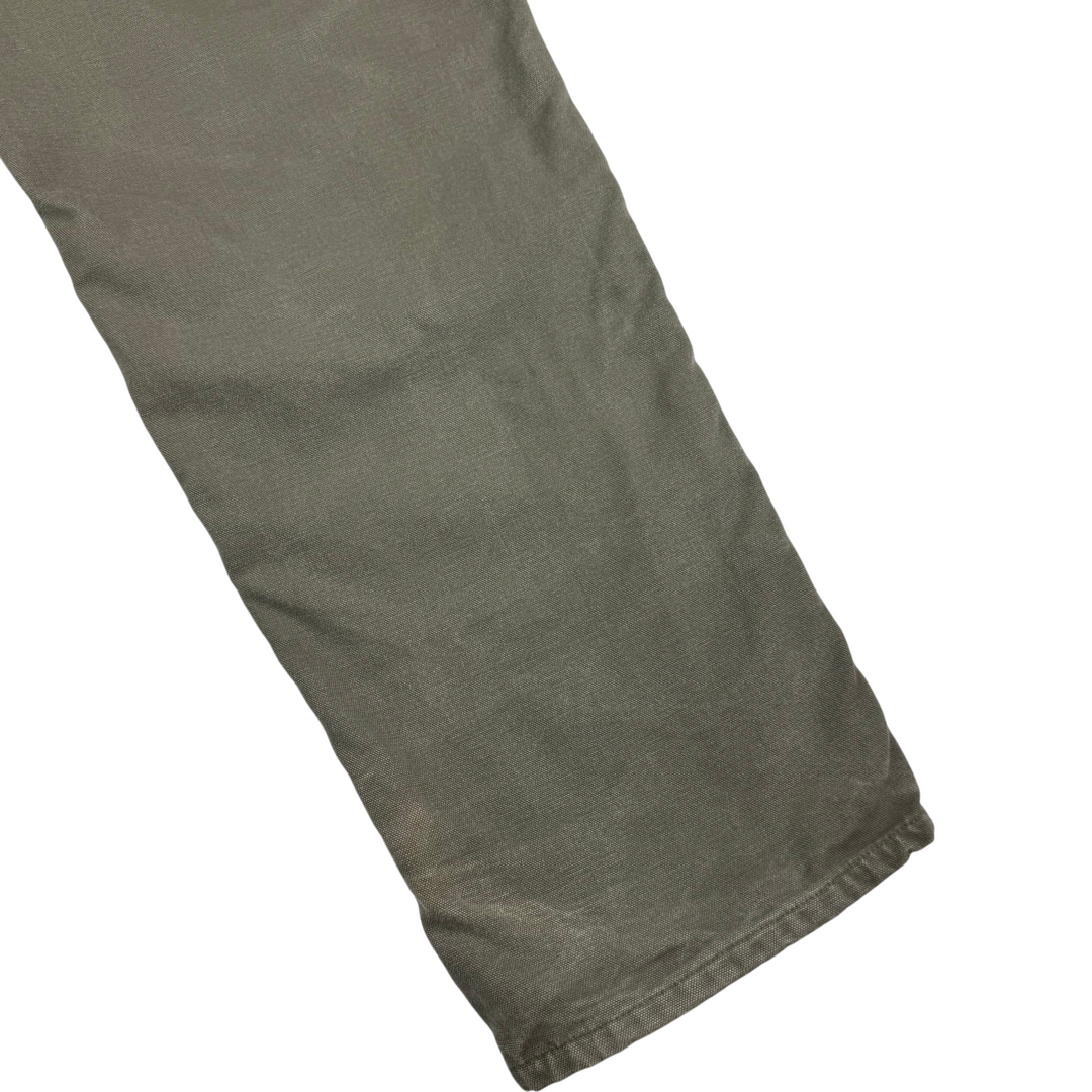 Carhartt Flannel Lined Carpenter Workwear Original Fit Trousers Green
