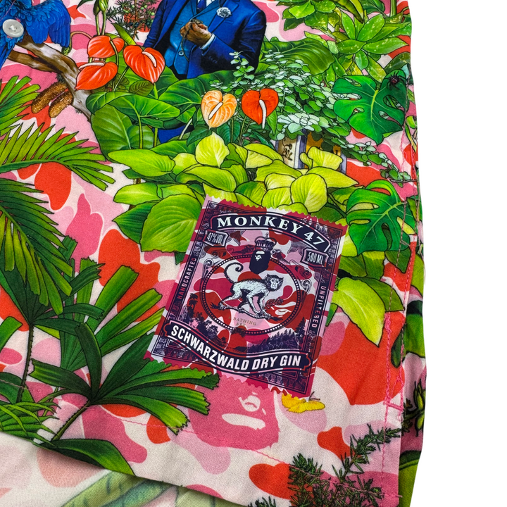 BAPE x Monkey 47 Open Short Sleeve Shirt Pink Green