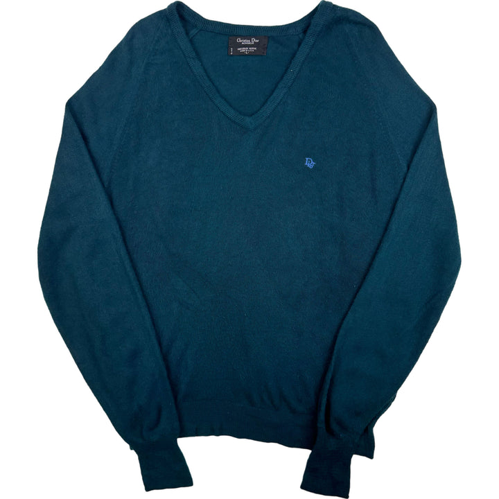 Christian Dior Monsieur V-Neck Knit Sweater Green