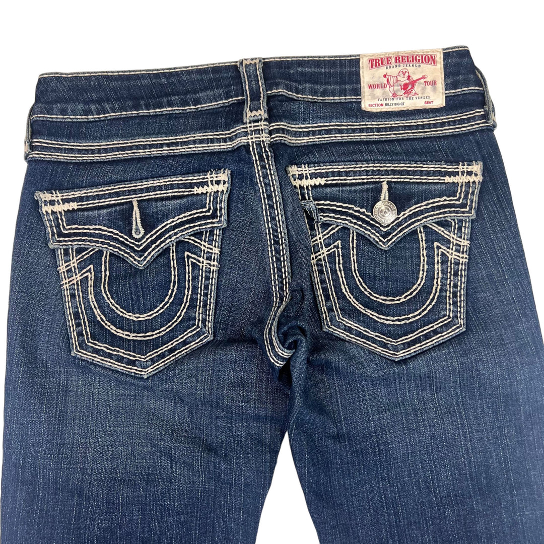 True Religion Embroidered Pocket Jeans Blue