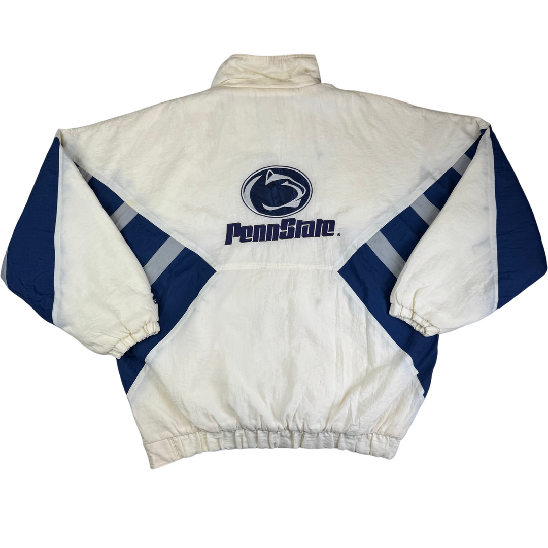 Vintage 90's Starter Penn State Pullover Pro Sport Jacket White Navy