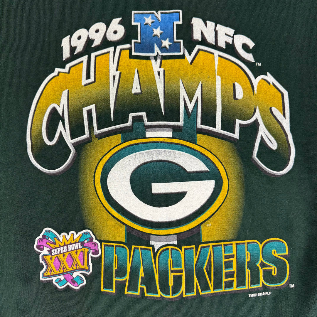 Vintage Pro Player 1996 Green Bay Packers NFL Champs Sweatshirt Green