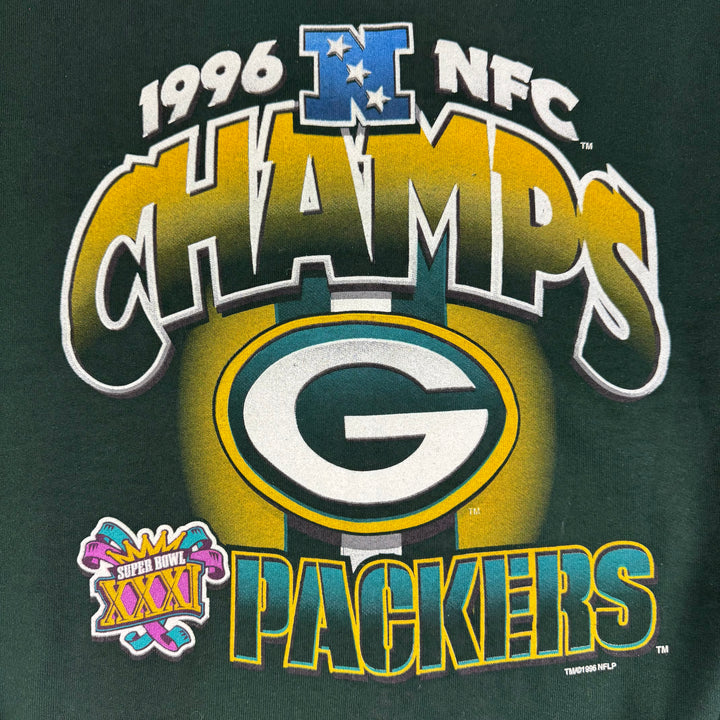 Vintage Pro Player 1996 Green Bay Packers NFL Champs Sweatshirt Green