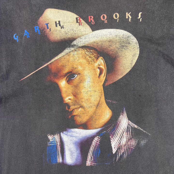 Vintage 90's Hanes Beefy Garth Brooks Tour Single Stitch T-Shirt Black