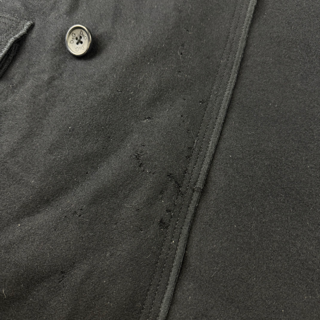 Dolce & Gabbana Double-Breasted Wool Peacoat Navy Rare