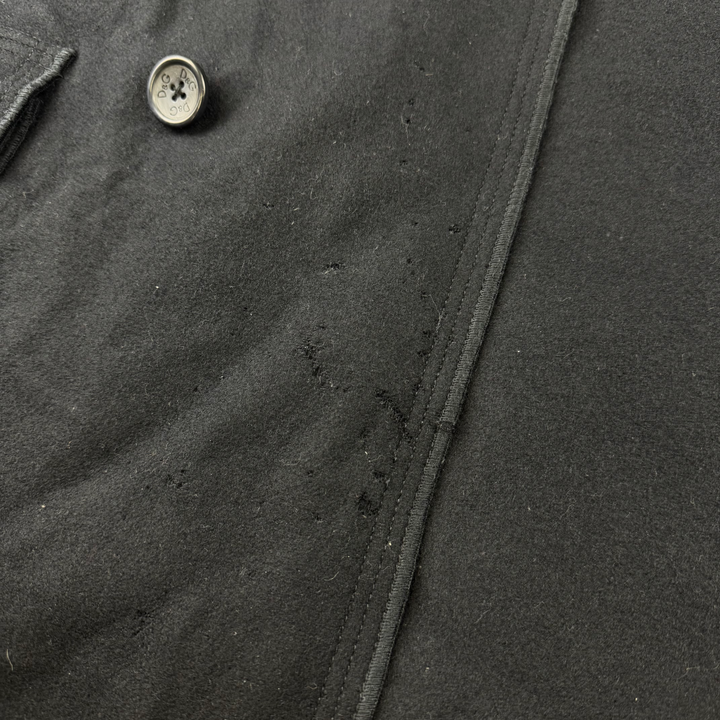 Dolce & Gabbana Double-Breasted Wool Peacoat Navy Rare