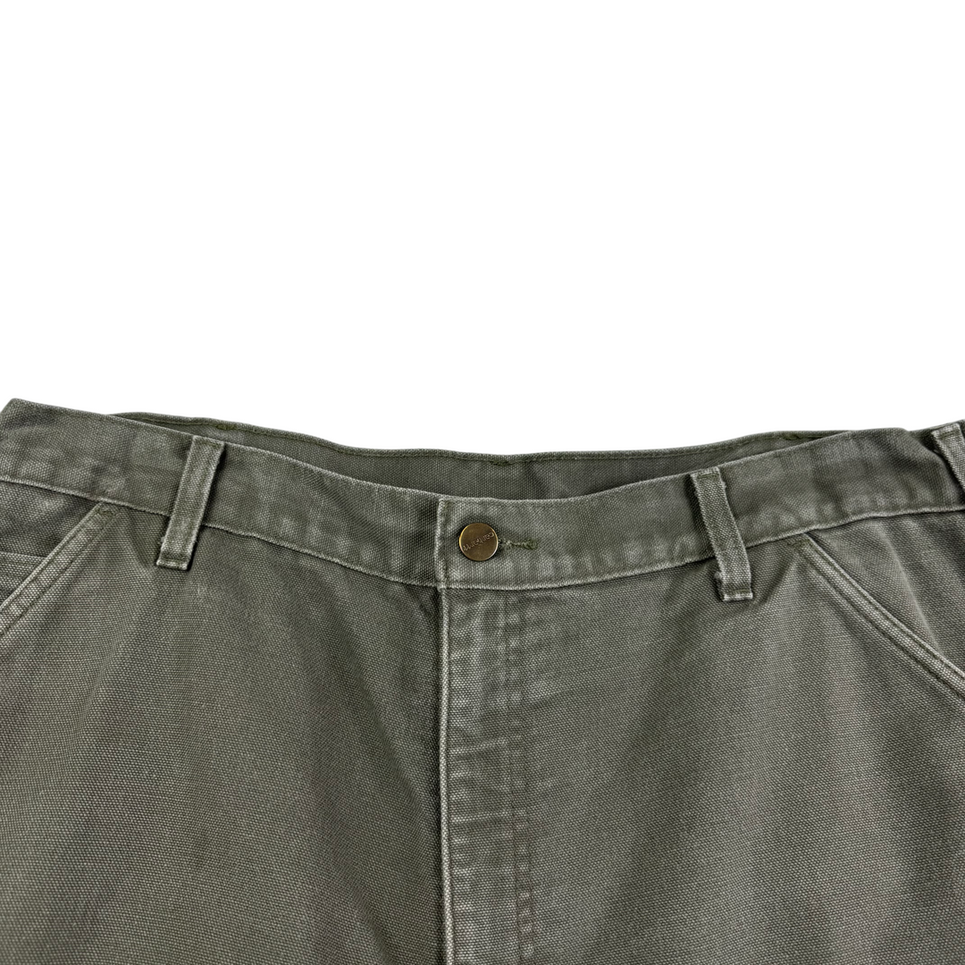 Carhartt Flannel Lined Carpenter Workwear Original Fit Trousers Green
