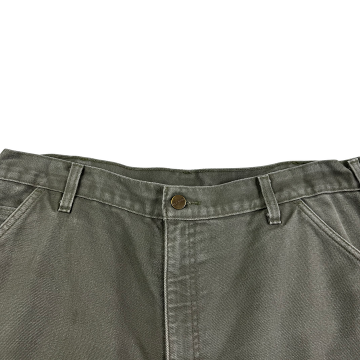 Carhartt Flannel Lined Carpenter Workwear Original Fit Trousers Green