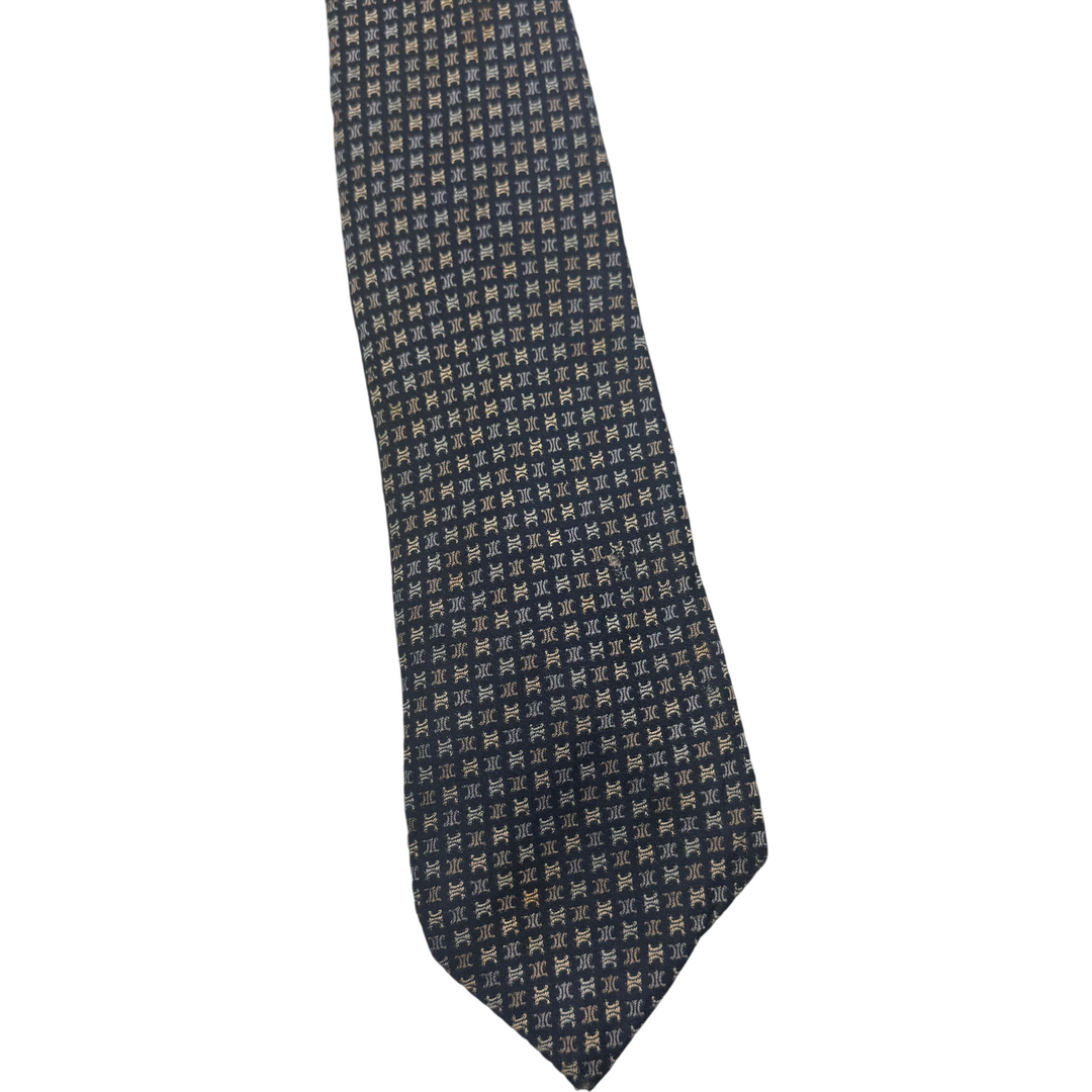 Celine Silk Tie Navy Blue