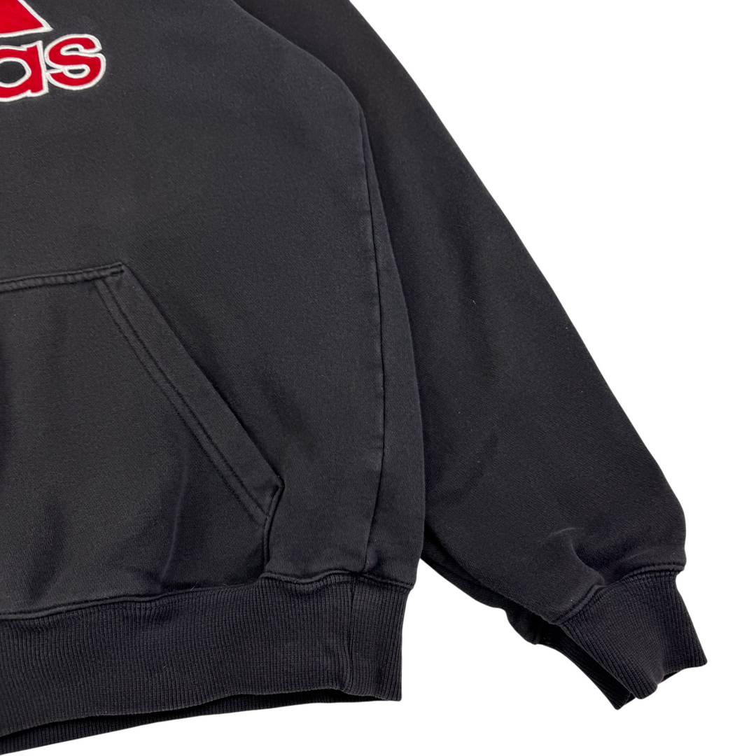 Adidas 00's Pullover Hoodie Embroidered Logo Black Red