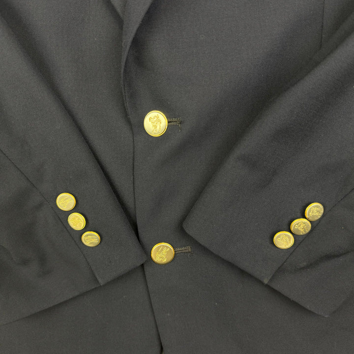 Burberry's 80's Pure Wool Single Breasted Blazer Navy