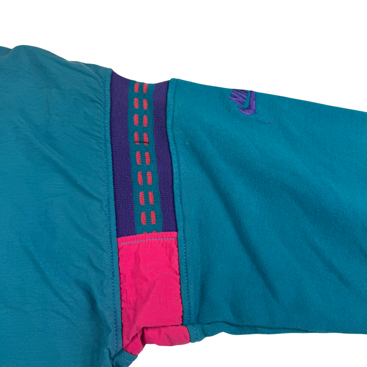 Vintage Nike 90's Embroidered Logo Sweatshirt Aqua Blue