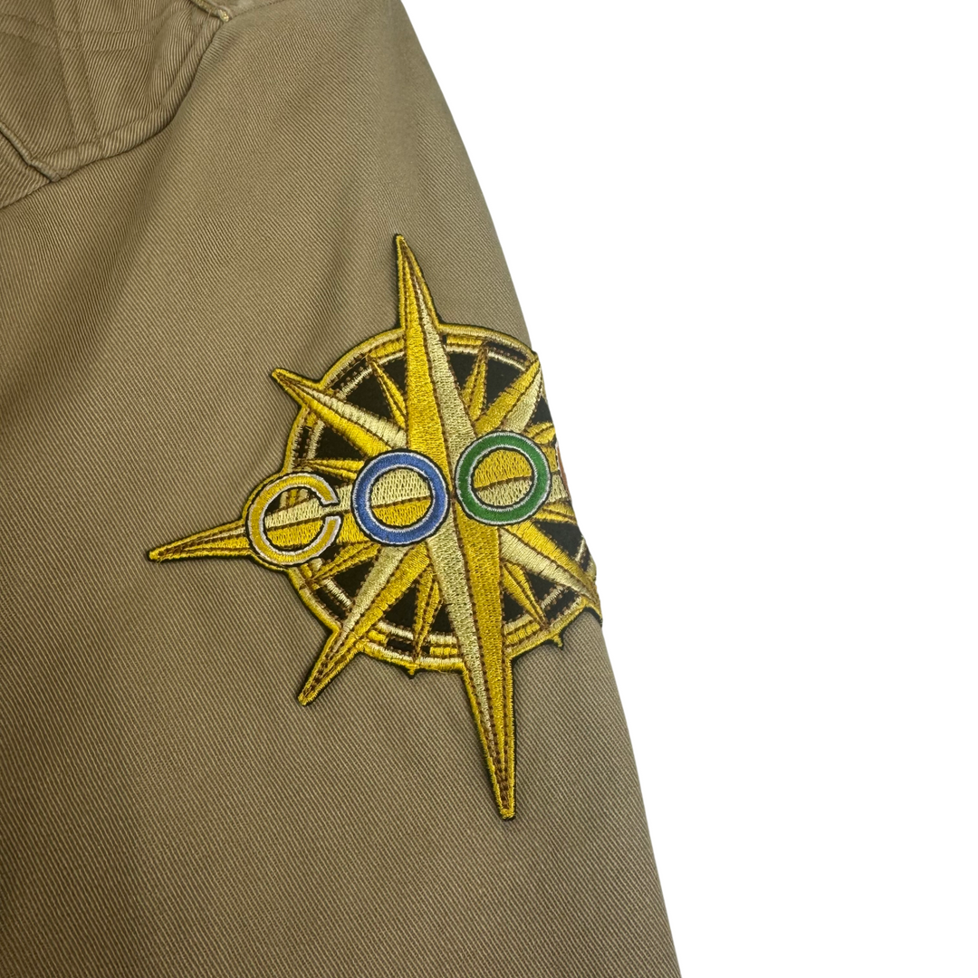 Vintage Coogi Military Style Embroidered Jacket Beige