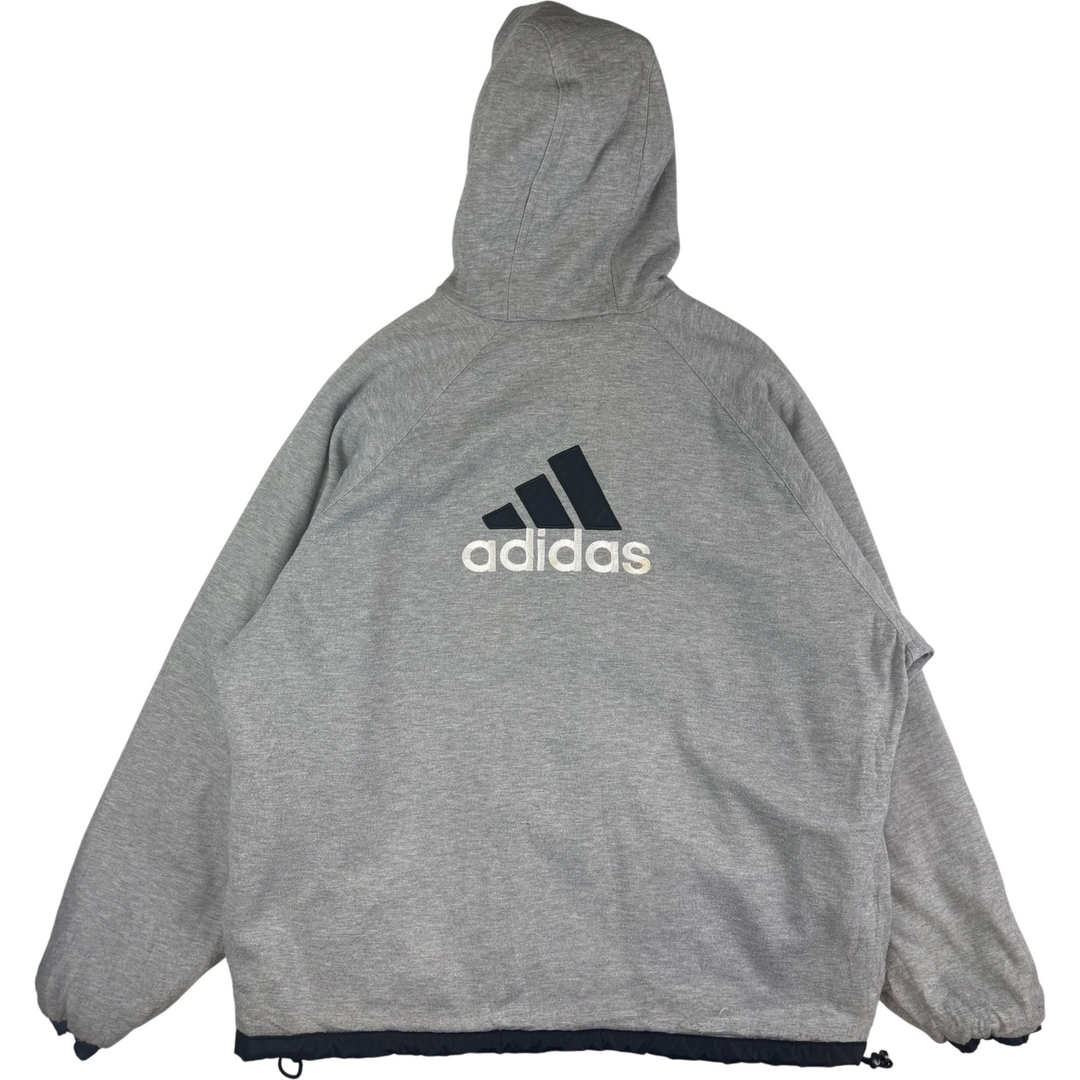 Adidas 90's Reversible Full-Zip Hooded Jacket Grey Black