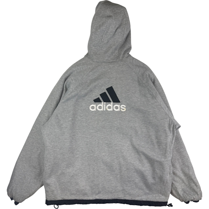 Adidas 90's Reversible Full-Zip Hooded Jacket Grey Black