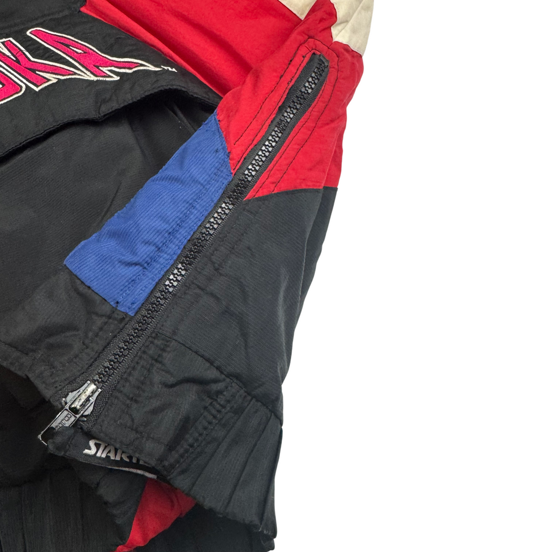 Vintage Starter 90s Nebraska Huskers NCAA Patriots Custom Pullover Pro Sport Jacket Black Red