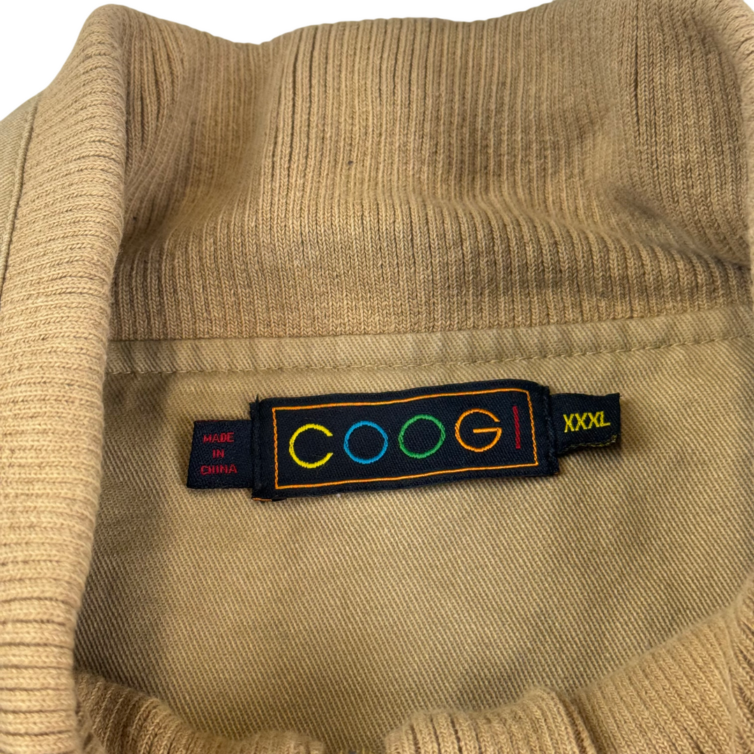 Vintage Coogi Military Style Embroidered Jacket Beige