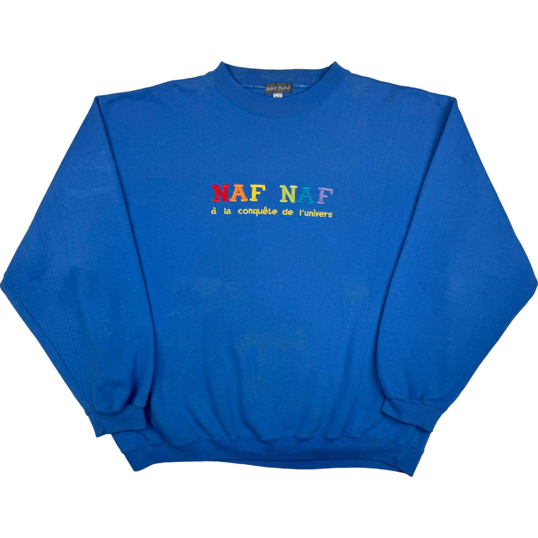 Naf Naf Embroidered Logo Sweatshirt Blue Medium