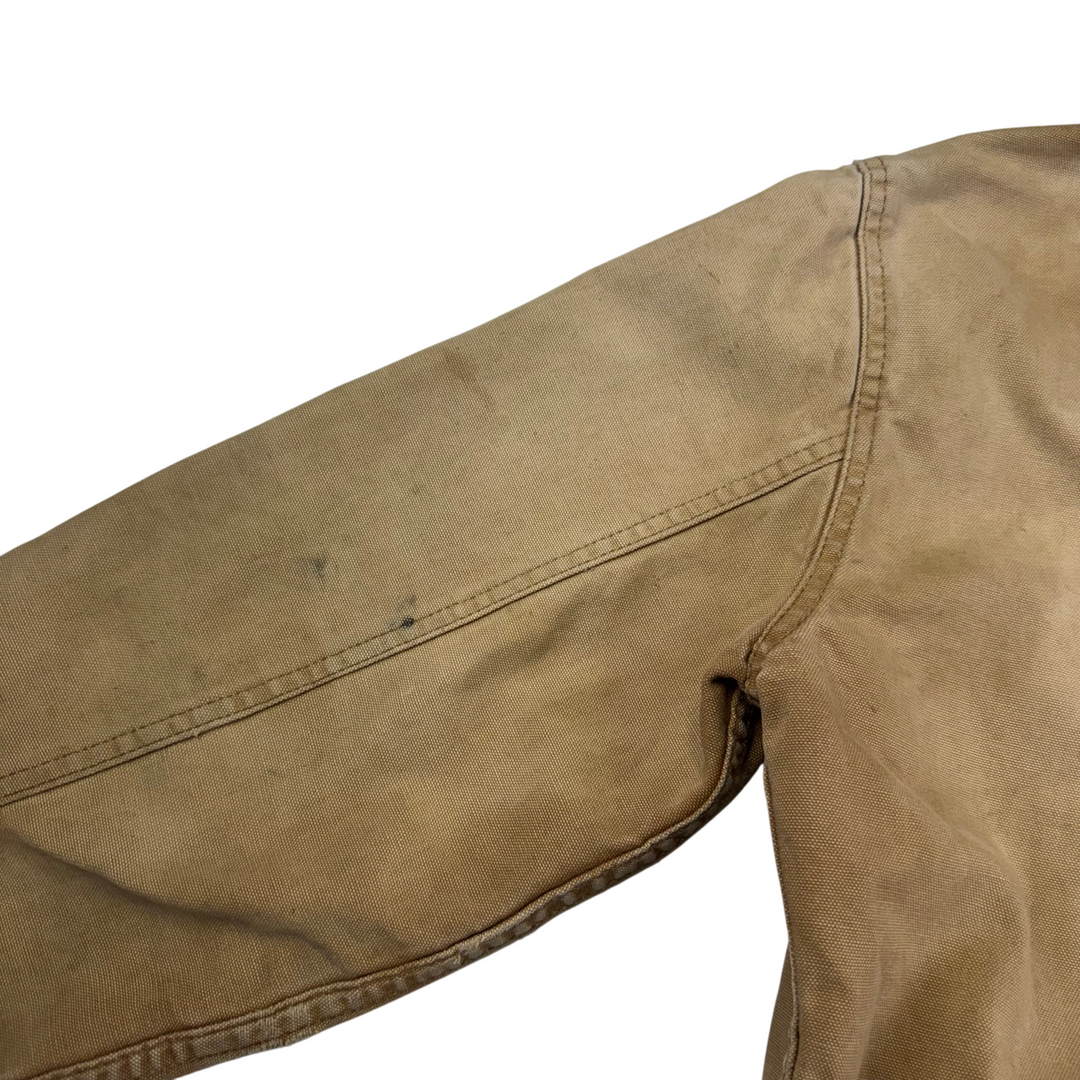 Vintage 80's Carhartt Active Hooded Workwear Jacket Beige