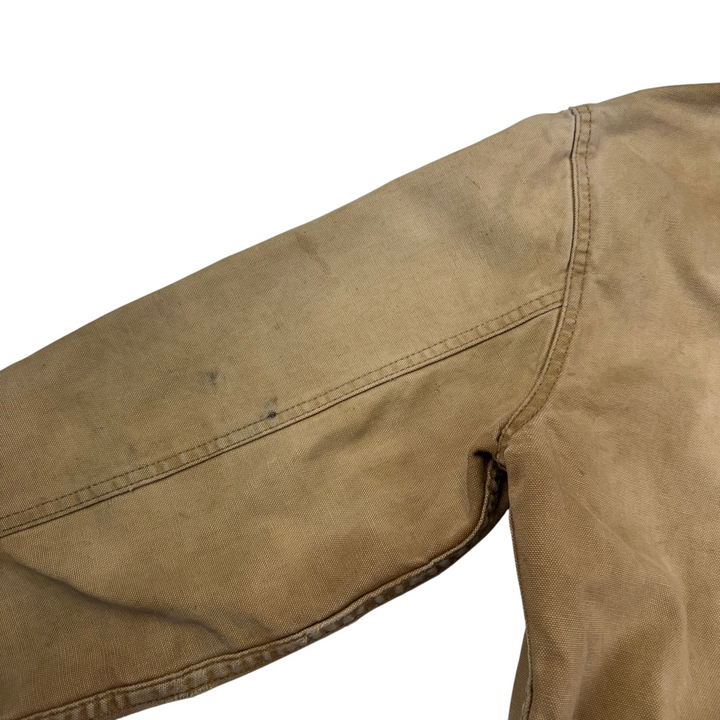 Vintage 80's Carhartt Active Hooded Workwear Jacket Beige