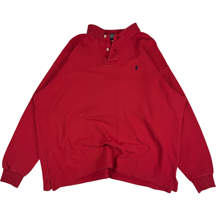 Polo Ralph Lauren Button Up Collared Sweatshirt Red