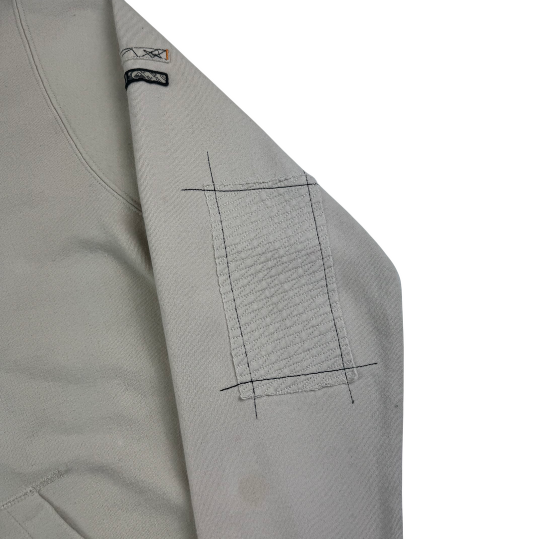 Quiksilver 00's Full-Zip Hooded Graphic Sweatshirt Beige