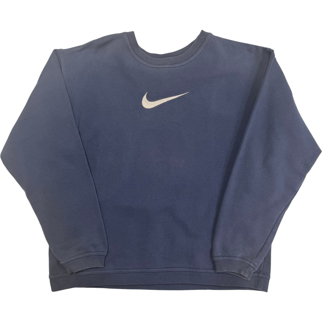 Nike 90's Embroidered Swoosh Sweatshirt Navy
