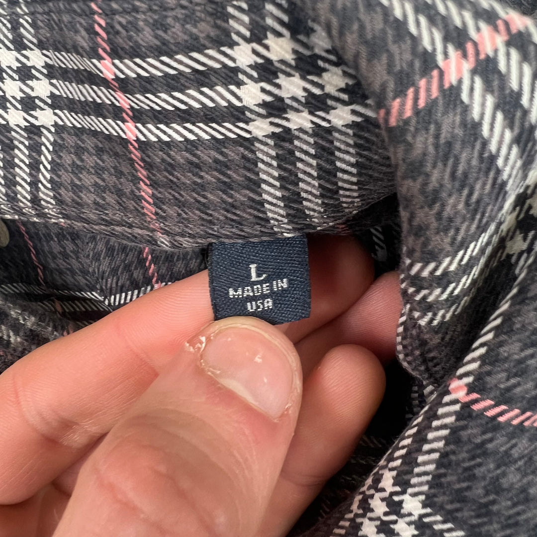 Vintage Burberry London Nova Check Long Sleeve Shirt Grey Red
