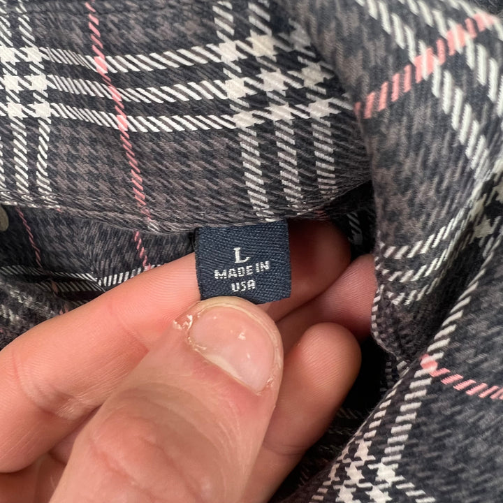 Vintage Burberry London Nova Check Long Sleeve Shirt Grey Red