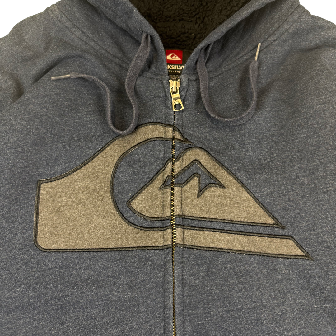 Quiksilver Full-Zip Fleece Lined Hooded Sweatshirt Navy