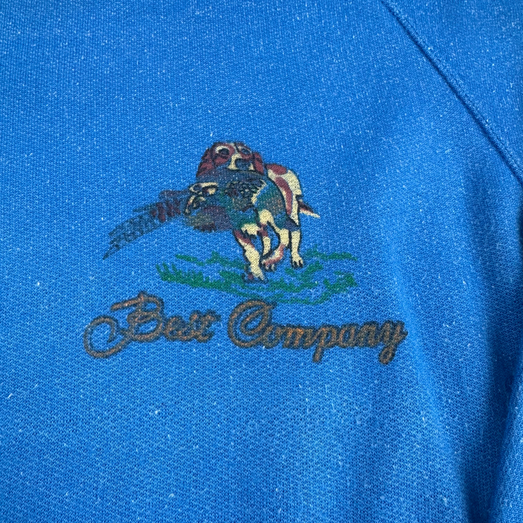 Vintage Best Company 90's Collared Sweatshirt Blue