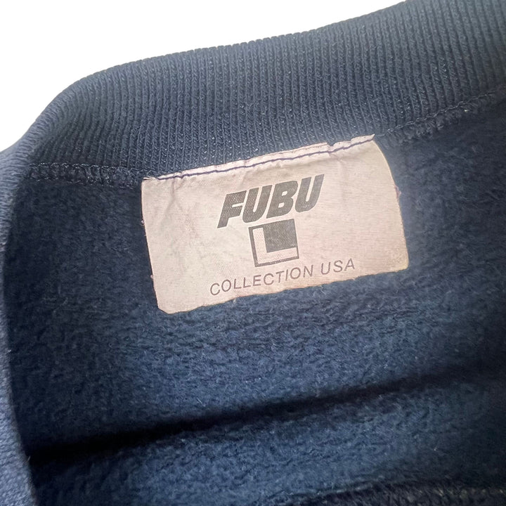 Vintage 90's FUBU Embroidered Logo Crewneck Sweatshirt Navy