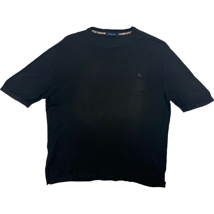 Vintage Burberry Embroidered Logo T-shirt Black