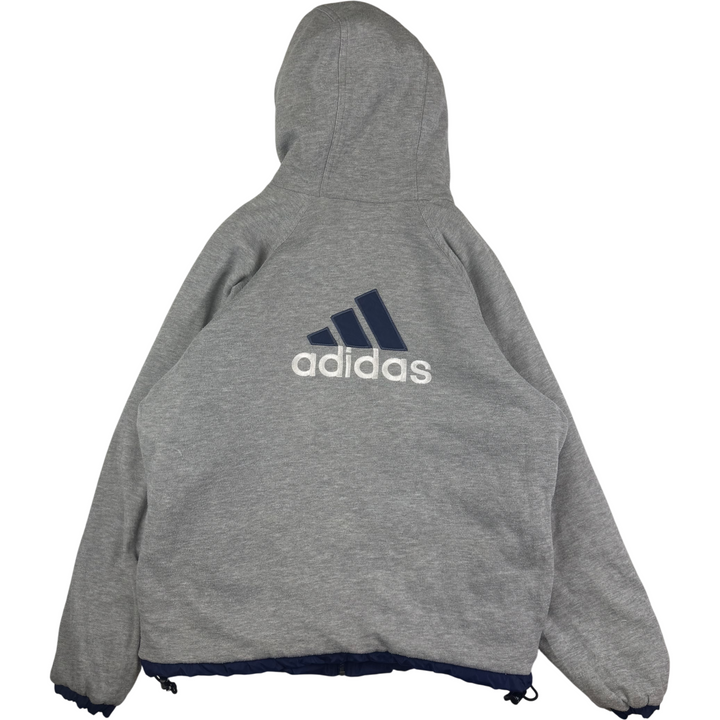 Adidas 90's Reversible Full-Zip Hooded Jacket Grey Navy