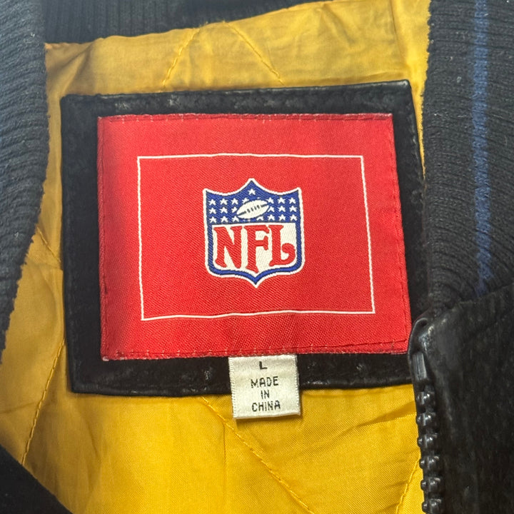 Vintage NFL Los Angeles Chargers Embroidered Suede Varsity Jacket Black