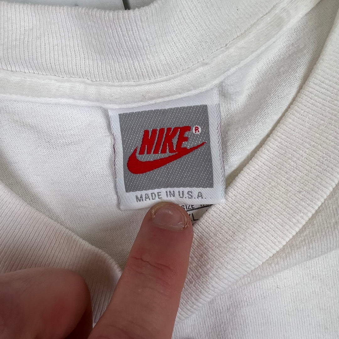 Vintage Nike 90s Michael Jordan 23 Graphic Single Stitch T-shirt White Rare